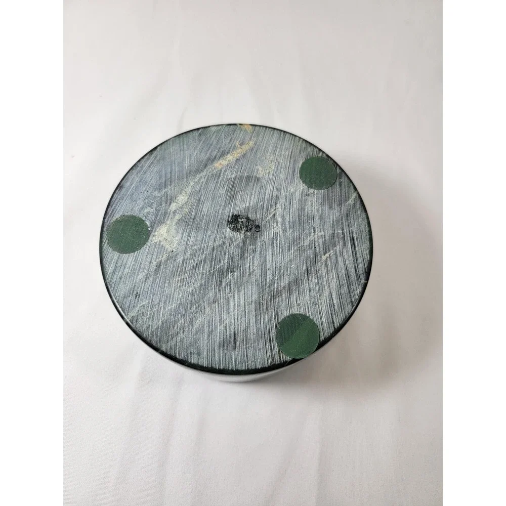 Vintage Dark Green Serpentine Marble Offering‎ Bowl, Money Bowl, Abundance Bowl.